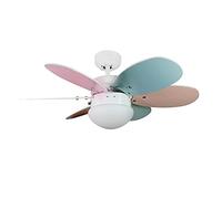 wonderlamp -Ventilador de Techo con luz Tauro, Palas reversibles, 1xE27, Máx. 60W, 3 velocidades, Verano/Invierno, Multicolor