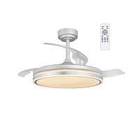 wonderlamp - Ventilador de techo LED aspas retráctiles Perla Gris 72W con Mando ø106cm y CCT 3000-4000-6000K