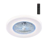 wonderlamp Ventilador de Techo LED Ponele con Luz Dimmable y Mando a Distancia, 45W, 3 Temperaturas de Color, Diseño Circular, Ideal para Estancias <13 m², Blanco Mate