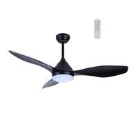 wonderlamp Ventilador de Techo LED Top 122 cm Negro con Motor DC 5 Velocidades, Luz Regulable 20W 1800Lm 3500-6000K, Modo Verano Invierno, Temporizador y Mando a Distancia