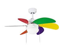 wonderlamp Basic Ventilador de Techo, E27, 15 watts, Multicolor, 76.2 x 76.2 x 41.5 cm