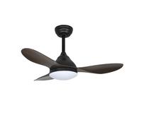 wonderlamp - Ventilador de techo pequeño ø 92cm, con luz Led y mando, Cavil Mini Negro+Madera 20W con Memoria de encendido y CCT 3000-4000-6000K