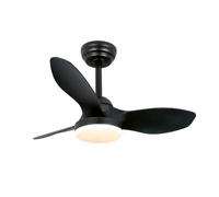 wonderlamp - Ventilador de techo pequeño ø80cm LED Cavil Mini S Negro, Intensidad de luz regulable con mando, Ventilador con motor DC silencioso