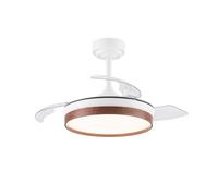 wonderlamp - Ventilador de techo pequeño ø 92cm, con luz LED, aspas plegables Tamero Mini Cerezo 46W con Modo luz de noche y CCT 3000-4000-6000K