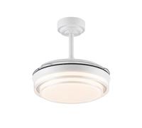 wonderlamp - Ventilador de techo pequeño ø92cm con luz LED, aspas retráctiles, Motor silencioso, Mesina Mini Blanco CCT 3000-4000-6000K con modo luz de noche 46W