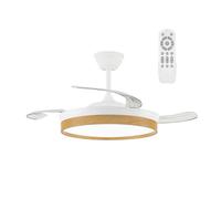 wonderlamp - Ventilador de techo silencioso con aspas retráctiles, Ventilador de techo con Luz Cosmatos 45W CCT Dim 3000-4000 - 5000K, 4400lm