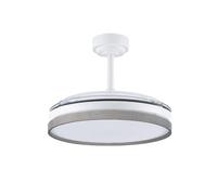 wonderlamp - Ventilador LED aspas plegables Tamero Ceniza 72W con Modo luz de noche y CCT 3000-4000-6000K