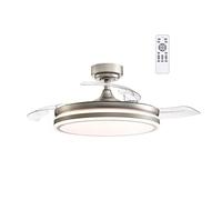 Ventilador de techo - WONDERLAMP PERLA, 45 W, 6 velocidades, Níquel