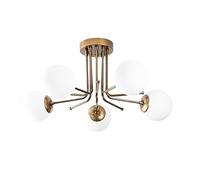 wonderlamp W-D000010 Lámpara de Techo con Tulipas - Opal para Dormitorio y Salón Marga, 5 Luces