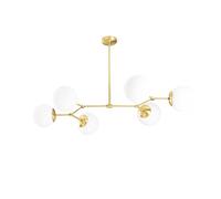 wonderlamp W-D000029 Lámpara de Techo Colgante con Tulipas Opal, Estilo Nórdico, Modelo Mulen, Blanco, 6 Focos con Bombilla E27