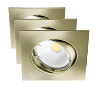 wonderlamp W - E000015 Basic - Foco empotrable cuadrado, color oro viejo Paquete de 3)