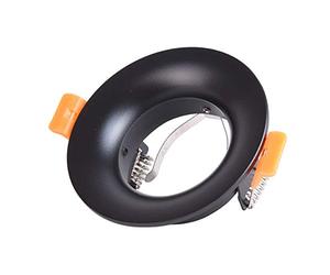 wonderlamp W - E000124 - Aro Empotrable Basic II Redondo Negro. Portalámparas GU10 Incluido.