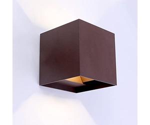 wonderlamp W-T000046 Aplique de Pared para Interior/Exterior - Leva, Led, Orientable 120, Marrón, 2 Luces 5W, Luz Neutra 4000K, Ip54