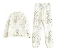 Wonderland Quilted Holiday Hoodie, 2026 Christmas Holiday Quilted Mockneck Sweatshirt Set, Sudadera+ Pantalones Largos, 3XL