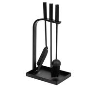 Wonderlust Deco - Set 4 herramientas de metal para la chimenea de metal negras Negro 23x15x47h cm Negro