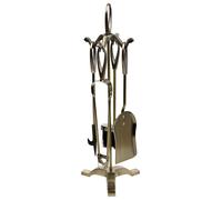 Wonderlust Deco - Set 5 herramientas para la chimenea de metal cobrizas Negro 19x19x61h cm Negro
