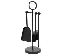 Wonderlust Deco - Set de herramientas de metal para la chimenea negras Negro 14.5x14.5x46.5h cm Negro