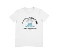 Wondernastic - Camiseta Me afecta más caerle Mal a un Gato Que a una Persona, Talla S, Color Blanco, Manga Corta, Unisex, Apta para Lavadora, Divertido y Original, Diseño Exclusivo