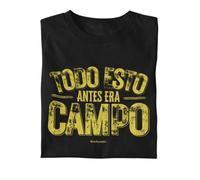 Wondernastic - Camiseta Todo Esto Antes era Campo, Talla L, Color Negro, Manga Corta, Unisex, Apta para Lavadora, Divertido y Original, Diseño Exclusivo