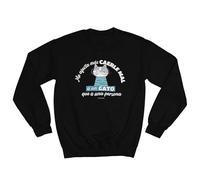 WONDERNASTIC - Sudadera Me afecta más caerle Mal a un Gato Que a una Persona, Talla M, Color Negro, Sin Capucha, Unisex, Apta para Lavadora, Divertido y Original, Diseño Exclusivo