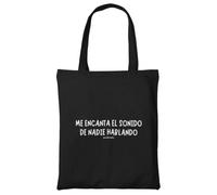 Wondernastic - Tote Bag Me Encanta el Sonido de Nadie Hablando, Color Negro, Bolso Multiusos, Tejido de Lino, Versátil, Resistente, Diseño Original, Medidas 34 x 39 cm