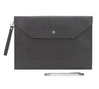 Wonderpool A4 Funda de PU Cuero Sobres Archivos con Bolsillos Internos para Portadocumentos y Papelería Tableta PC Multifunción Organizador (Gris Oscuro)