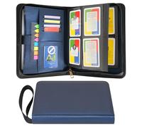 Wonderpool Carpeta de Tarjetas Coleccionables con Cremallera 4 Bolsillos para 240 Cartas - Piel PU Impermeable Álbum Cartas Carga Lateral para Pokemon, MTG, TCG & Cartas Deportivas (Azul)