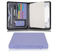 Wonderpool Carpeta de Viaje con Cremallera Carpeta de 3 Anillas A4 Padfolio Estuche de Documentos portafolios Organizador de Oficina Escuela para Hombres y Mujeres (Morado)