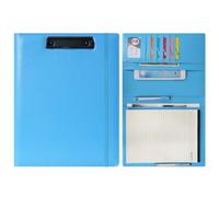 Wonderpool Portapapeles de Cuero PU Para Bloc de Notas Soportes Para Formularios Planificador de Entrevistas Reuniones Escritura Carpeta de Documentos Soporte Documentos Para Oficina (Azul cielo, A4)