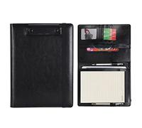 Wonderpool Portapapeles de Cuero PU Para Bloc de Notas Soportes Para Formularios Planificador de Entrevistas Reuniones Escritura Carpeta de Documentos Soporte Documentos Para Oficina (Negro, A5)