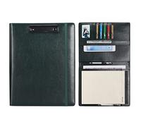 Wonderpool Portapapeles de Cuero PU Para Bloc de Notas Soportes Para Formularios Planificador de Entrevistas Reuniones Escritura Carpeta de Documentos Soporte Documentos Para Oficina (Verde, A4)