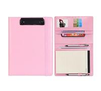 Wonderpool Portapapeles de Cuero PU Para Bloc de Notas Soportes Para Formularios Planificador de Entrevistas Reuniones Escritura Carpeta de Documentos Soporte Documentos Para Oficina (Rosa, A5)