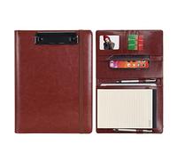 Wonderpool Portapapeles de Cuero PU Para Bloc de Notas Soportes Para Formularios Planificador de Entrevistas Reuniones Escritura Carpeta de Documentos Soporte Documentos Para Oficina (Marrón, A5)