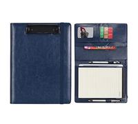 Wonderpool Portapapeles de Cuero PU Para Bloc de Notas Soportes Para Formularios Planificador de Entrevistas Reuniones Escritura Carpeta de Documentos Soporte Documentos Para Oficina (Azul, A5)