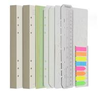 Wonderpool Recargas de papel 320 páginas 100 gsm Papel de 6 orificios para cuaderno de 6 anillas con divisor bolsillos marcapáginas plantillas(Papel rayado y sin forro, A5)