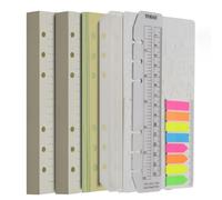 Wonderpool Recargas de papel 320 páginas 100 gsm Papel de 6 orificios para cuaderno de 6 anillas con divisor bolsillos marcapáginas plantillas(Papel rayado, A6)