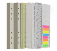 Wonderpool Recargas de papel 320 páginas 100 gsm Papel de 6 orificios para cuaderno de 6 anillas con divisor bolsillos marcapáginas plantillas(Papel punteado, A6)