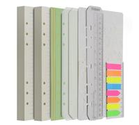 Wonderpool Recargas de papel 320 páginas 100 gsm Papel de 6 orificios para cuaderno de 6 anillas con divisor bolsillos marcapáginas plantillas (Papel rayado, A5)