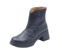 Wonders E-7125 Flytres Wild Negro Botines para mujer de piel martillada negro con cremallera y tacón, Negro , 36 EU