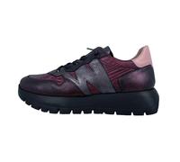 Wonders Odisei: Zapatillas Para Mujer Plataformas Burdeos Piel Ligero A-2491