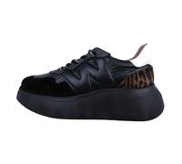 Wonders Roma: Zapatos Para Mujer Negro Con Plataforma Piel Ligero A-3610