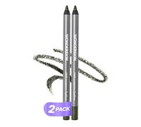 Wonderskin 1440 Lápiz Delineador de Ojos Negro de Larga Duración, Paquete de 2 - Lápiz de Ojos a Prueba de Agua, Afiliable y Antiborrón (Olive)