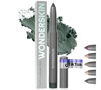 Wonderskin IYKYK Sombra en Barra - Sombra de ojos de larga duración, a prueba de roces y resistente al agua, acabado shimmer, con sacapuntas incorporado (Verde Humo)