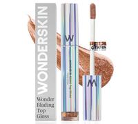 Wonderskin Wonder Blading Top Gloss - Brillo Labial Dorado, No Pegajoso, Hidratante y con Purpurina Duradera para Mujeres (Brillo Dorado)