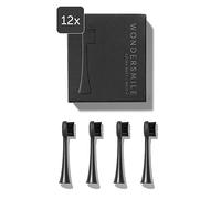 Wondersmile Juego de 12 cepillos dentales sónicos de repuesto - Cabezales para cepillos dentales sónicos Wondersmile (Soft, Ultimate Black)