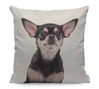 WONDERTIFY Funda de cojín para perro Chihuahua realista Chihuahua con fotos para hombres y mujeres, funda de almohada para sala de estar, granja de 45 x 45 cm