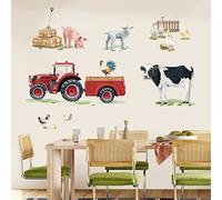 wondever Pegatinas de Pared Animales de Granja Adhesivos Pared Decorativos Tractor Vaca Pollo Vinilos Pared para Cocina Salón Habitación Bebés