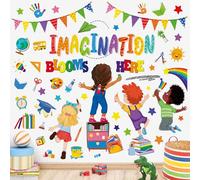 wondever Pegatinas de Pared Aprendizaje Lectura Niños Adhesivos Decorativos Libro Inspiración Frases Vinilos Pared para Escuela Guardería Habitación Bebés