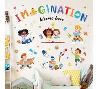 wondever Pegatinas de Pared Aprendizaje Lectura Niños Adhesivos Pared Decorativos Libro Inspiración Frases Vinilos Pared para Guardería Habitación Bebés