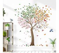 wondever Pegatinas de Pared Árbol Grande Adhesivos Pared Decorativos Árbol de Flores Pájaros Vinilos Pared para Salón Dormitorio Habitación Infantiles (H: 160cm)